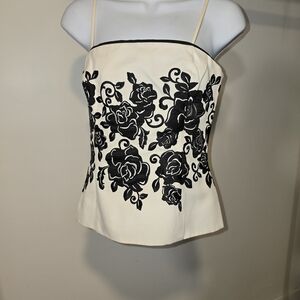 White House Black Market Black Floral Camisole